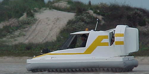 Hovercraft Alpha-I on a sandy beach